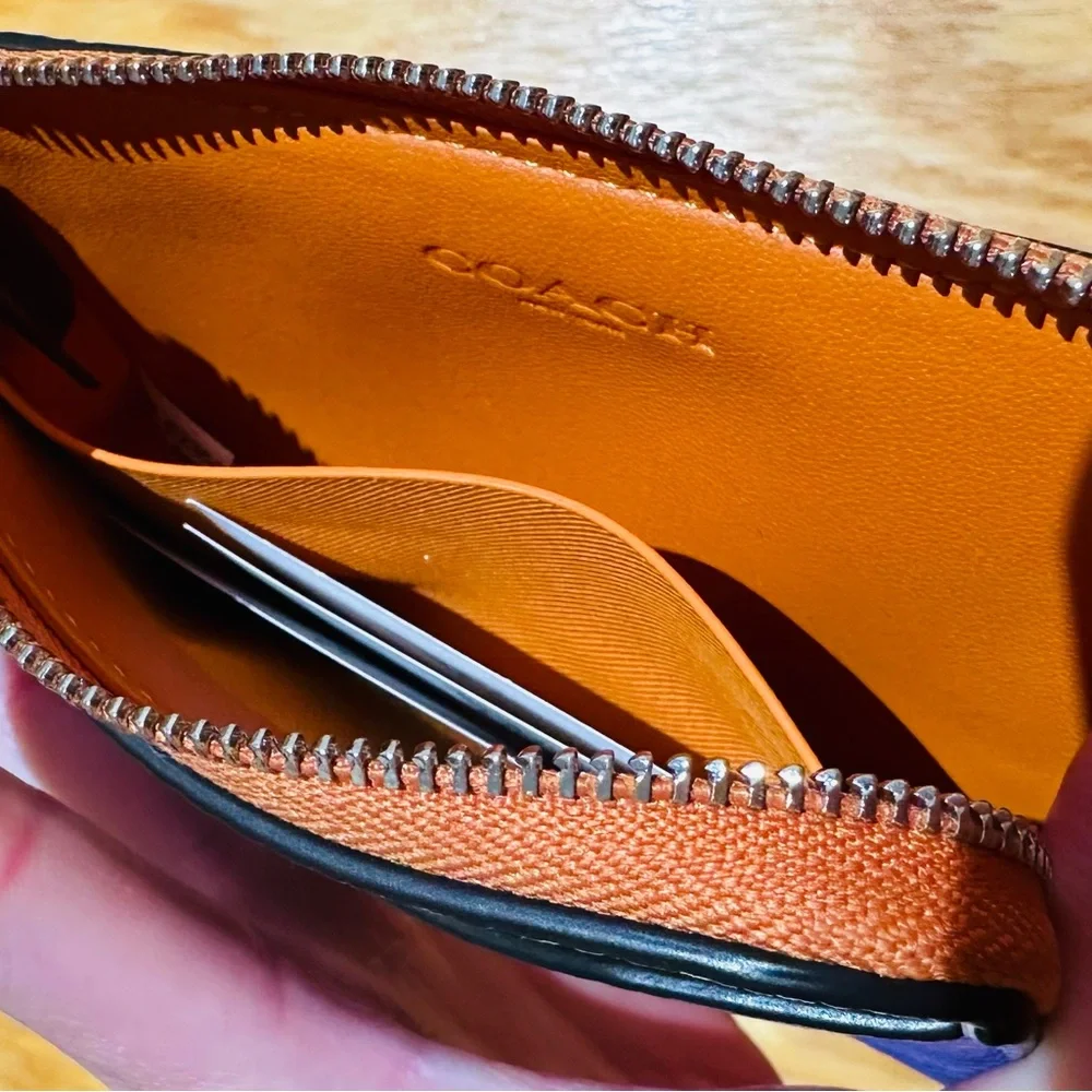 Coach Purple, Lime & Orange Leather Key Pouch